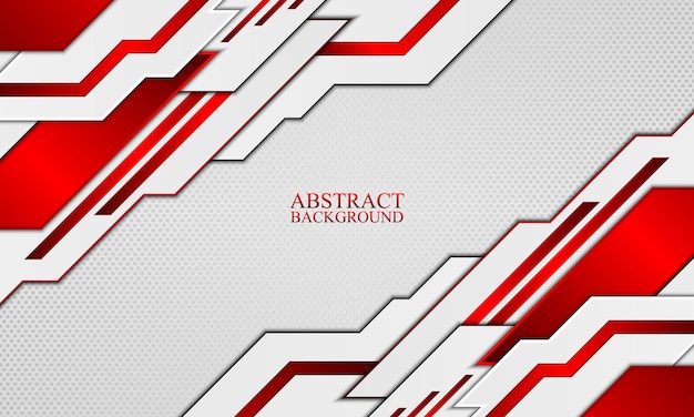 Abstract technology background with white and red neon stripes Vector illustration