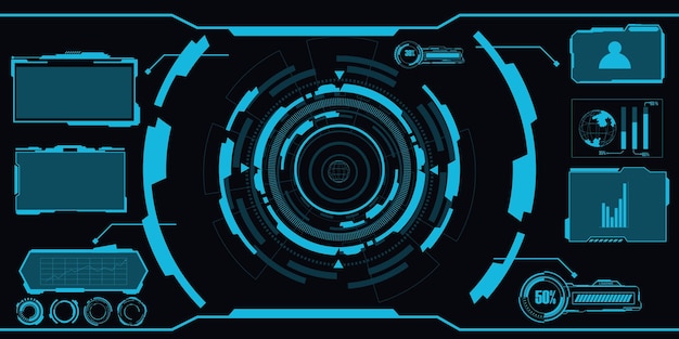 abstract technology futuristic concept hud interface hologram elements of digital data and circle