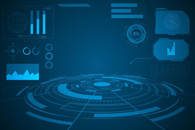 abstract technology futuristic concept hud interface hologram elements of digital data and circle