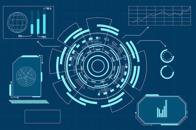 abstract technology futuristic concept hud interface hologram elements of digital data and circle