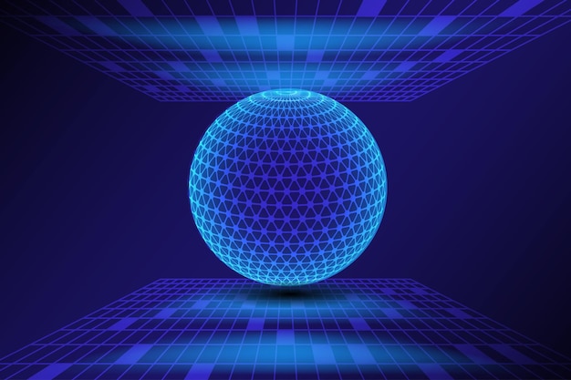 Abstract technology Global network connection World map point on the line global business concept
