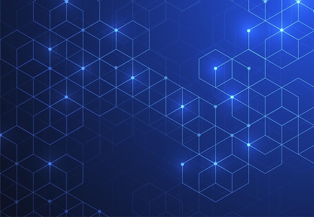 abstract technology lines and dots connection background geometric design