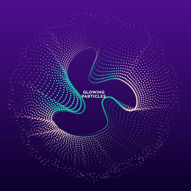 Abstract technology style particle wave background