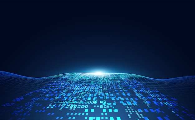 abstract technology wave concept working data of artificial intelligence