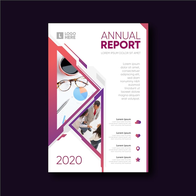 Abstract template annual report with image