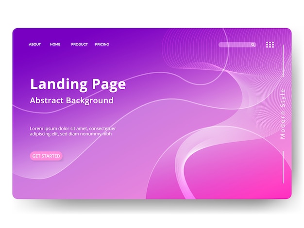 Abstract template landing page