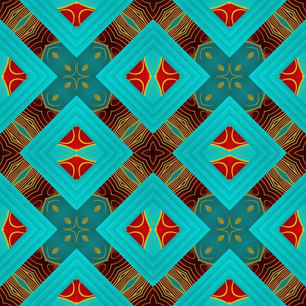 Abstract textured seamless background in blue and red colors