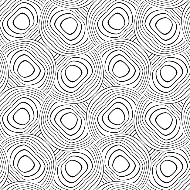 Abstract thin line striped fish scale tile seamless pattern.