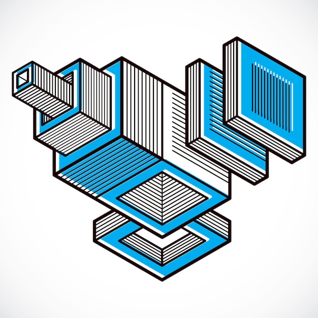 Abstract three-dimensional shape, vector design cube element.