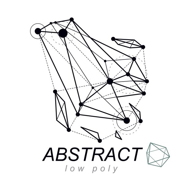 abstract three-dimensional shape, vector design element. innovation technologies abstract emblem.