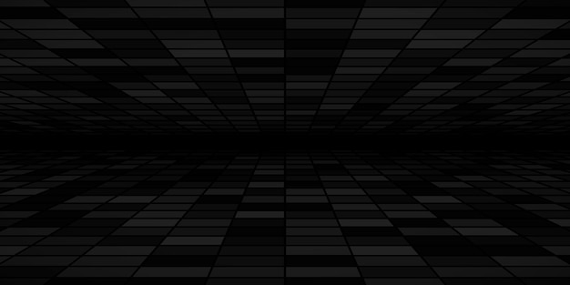 Abstract tiled background with perspective in black colors