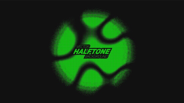 Abstract torn green halftone distorted sphere