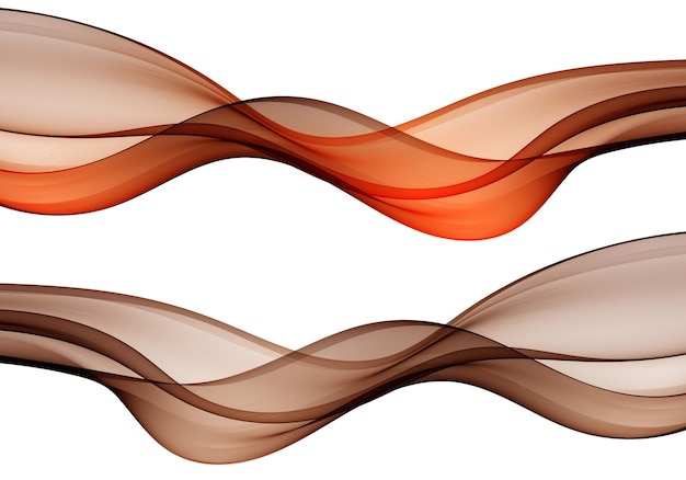 Abstract transparent wave design element set of two waves