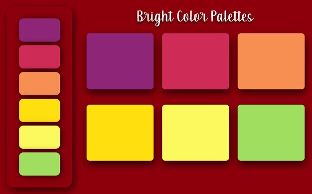 Abstract trendy bright color palettes set, background for ui ux design