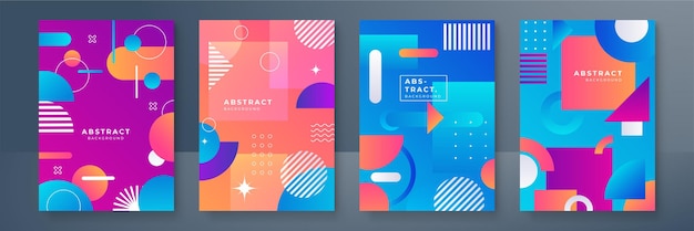 Abstract trendy gradient flowing geometric pattern background texture for poster cover design Minimal color gradient banner template Modern vector wave shape for brochure and social media template