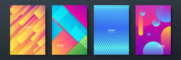 Abstract trendy gradient flowing geometric pattern background texture for poster cover design Minimal color gradient banner template Modern vector wave shape for brochure