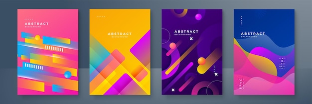 abstract trendy gradient flowing geometric pattern background texture for poster cover design minimal color gradient banner template modern vector wave shape for brochure