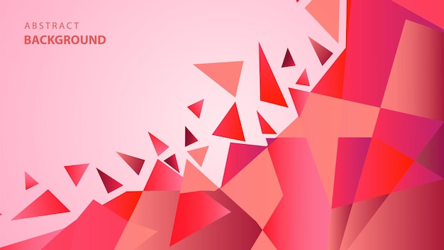 abstract triangle shape red color background vector