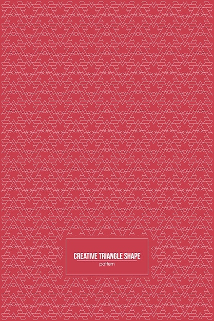 abstract triangle shape with creative zigzag pattern and red background