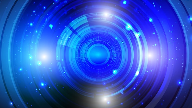 Abstract user HUD interface from glowing futuristic elements.