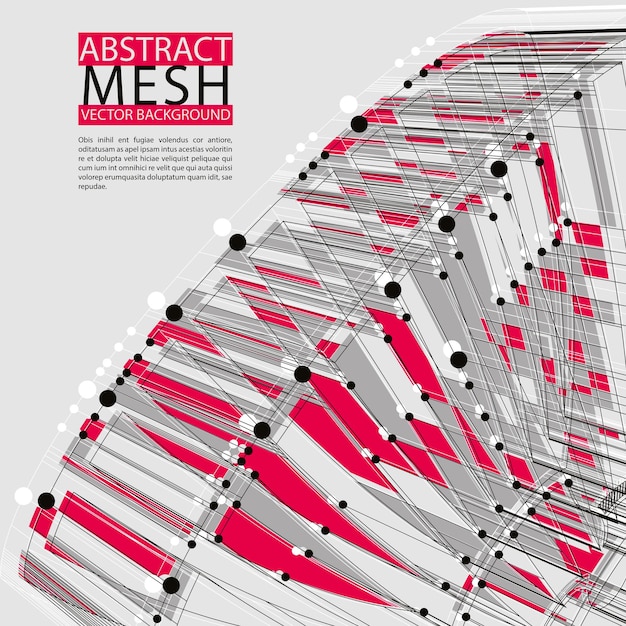 Abstract vector background, modern style technology and science theme layout, connection and communication 3d abstract mesh, clear eps 8.