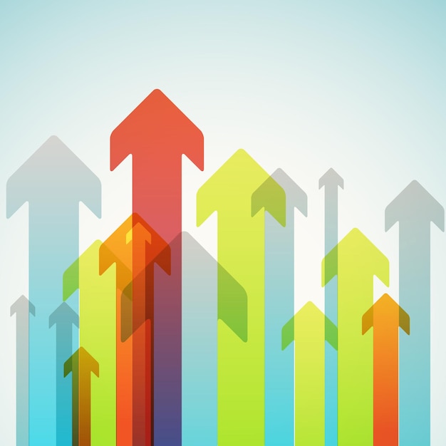 Abstract vector background of different color arrows. Design concept