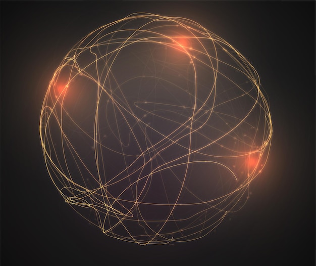 abstract vector background of lines and points, curved beautiful shapes.