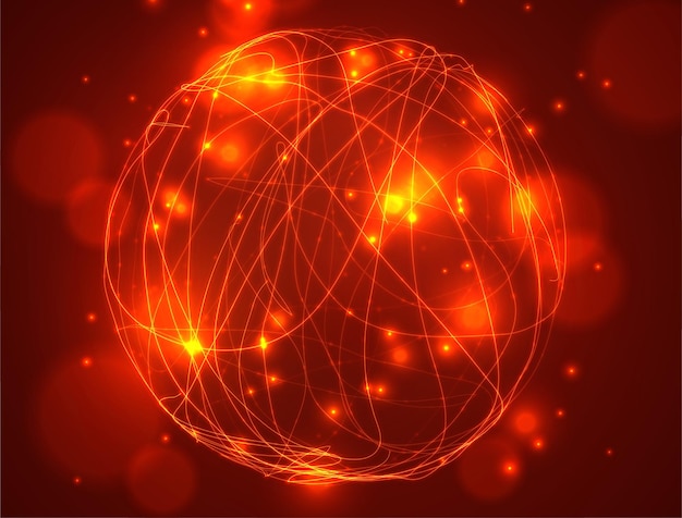 abstract vector background of lines and points, curved beautiful shapes.