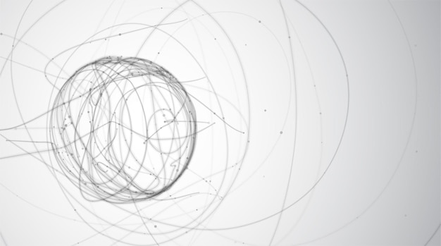 abstract vector background of lines and points, curved beautiful shapes.