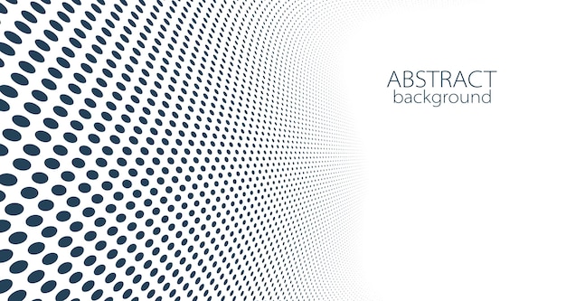 Abstract vector background with dots in motion like particles technology halftone big data theme backdrop black and white minimal 3D perspective design