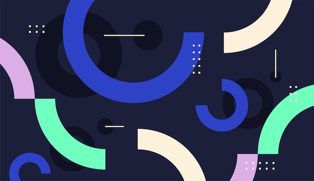 Abstract vector background with flat colorful shapes
