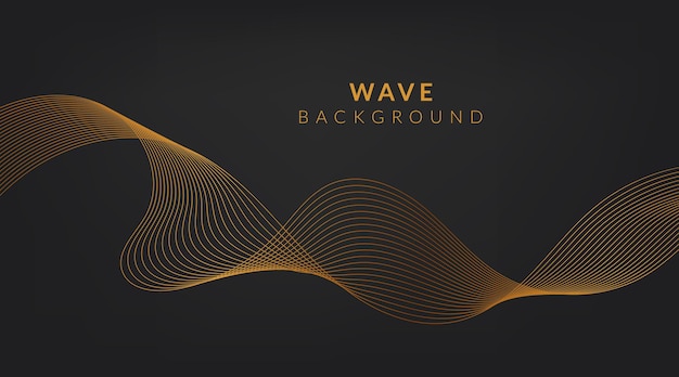 Abstract vector background with golden luxury wavy lines