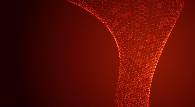 abstract vector background with hexagons landscape and landscape of the virtual world 3d design
