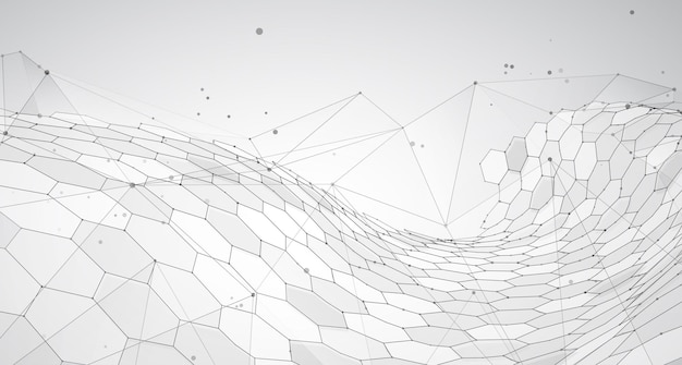 abstract vector background with hexagons landscape of the virtual world 3d design