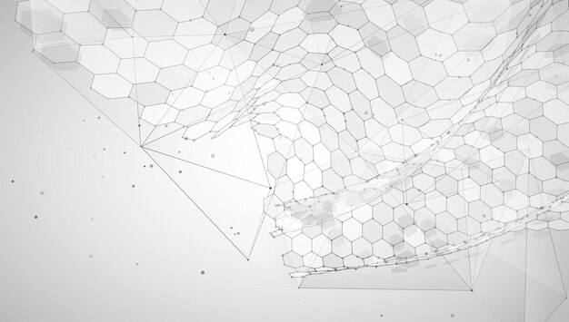 abstract vector background with hexagons landscape of the virtual world 3d design