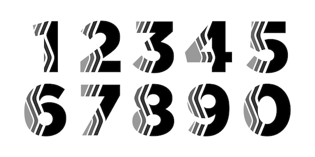 abstract vector creative color geometry shapes' numerals font alphabet vector illustrations