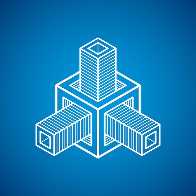 Abstract vector geometric form, 3D creative shape.
