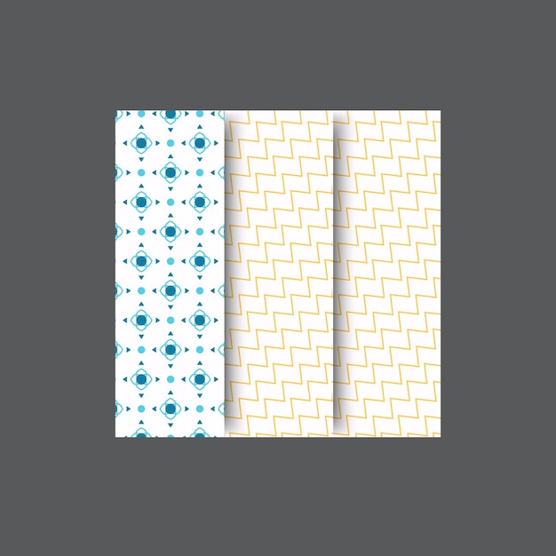 Abstract vector halftone pattern set Fancy retro geometric patterns Seamless line decoration patte