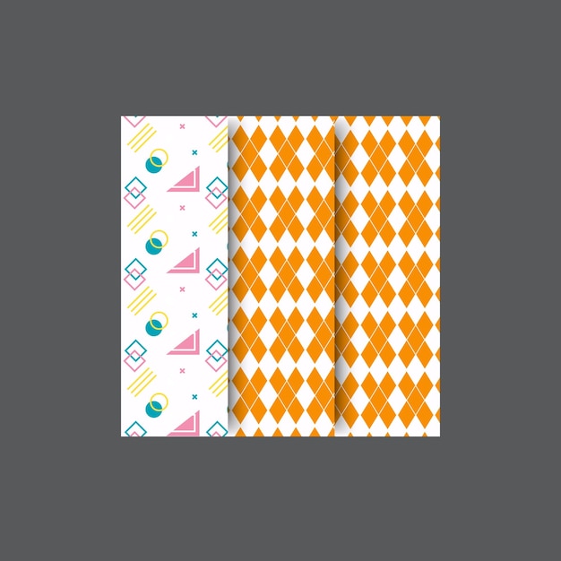 Abstract vector halftone pattern set Fancy retro geometric patterns Seamless line decoration patte