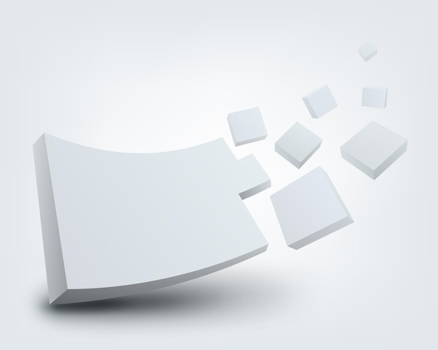 Abstract vector illustration of white 3d shapes with place for text This file is EPS10 vector and it includes gradient meshes blending modes and transparency effects