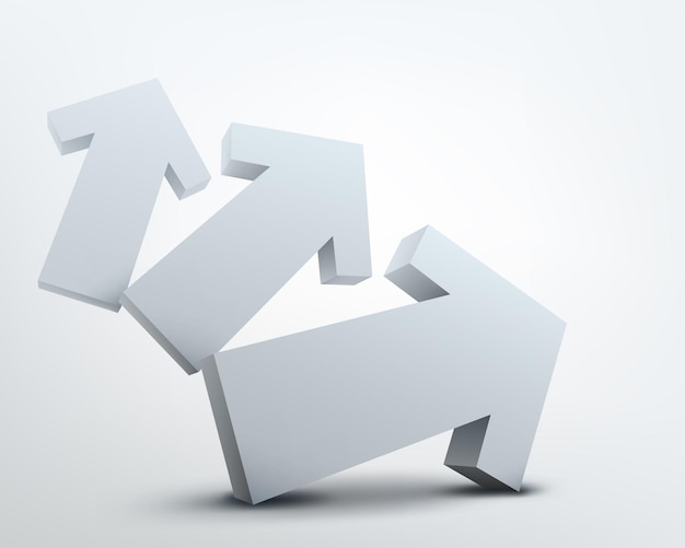Abstract vector illustration white 3d arrows This file is EPS10 vector and it includes gradient meshes blending modes and transparency effects