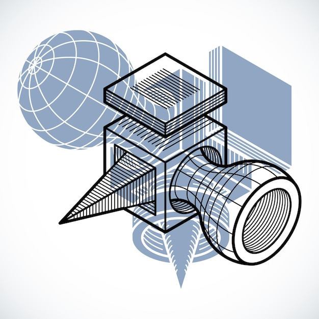 abstract vector isometric dimensional shape made using geometric figures.
