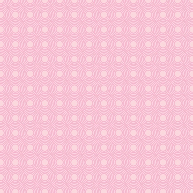 Abstract vector seamless pattern background of striped pink concentric circles in oriental style