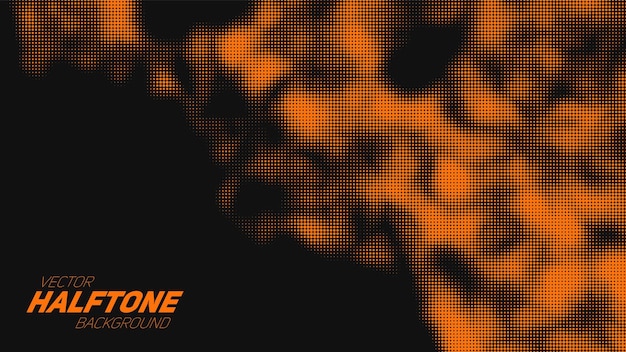 abstract vector torn orange halftone background. scrathed dotted texture element.