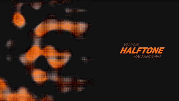 Abstract vector torn orange halftone background Scrathed dotted texture element