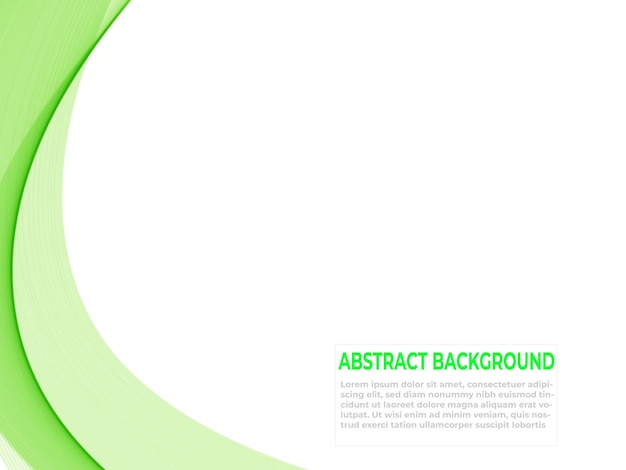 Abstract vector wavy lines flowing smooth curve green gradient color on transparent background
