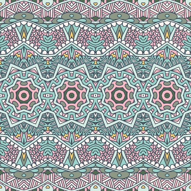 abstract vintage textile ethnic seamless pattern ornamental vector tribal art background
