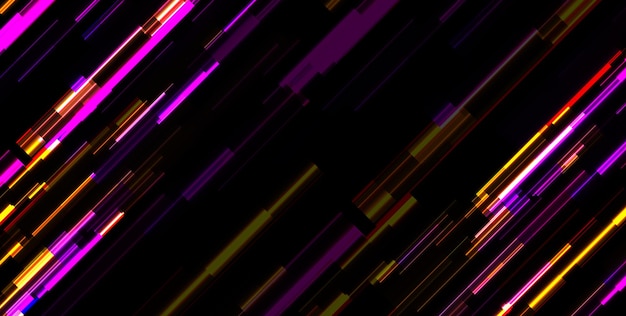 abstract violet yellow tech glowing neon lines background laser glitch effect retro graphic design vector futuristic illustration