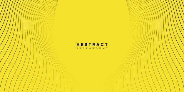 Abstract wave black lines on yellow background design Vector illustration