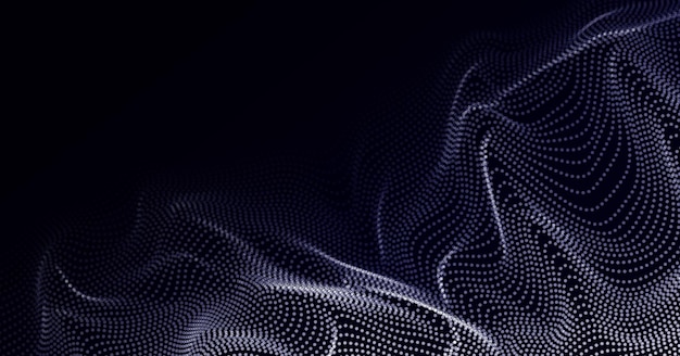 Abstract Wave Design Element Array of Glowing Dots Wave Shape Floating Abstract Particle Shapes